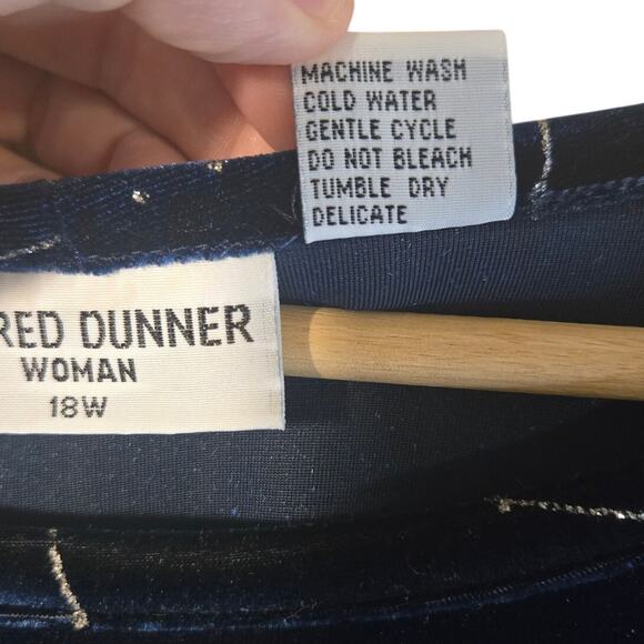 NWT Alfred Dunner Velvet Top & Pant Set – Size 18W | Midnight Blue [0394] - Picture 7 of 13